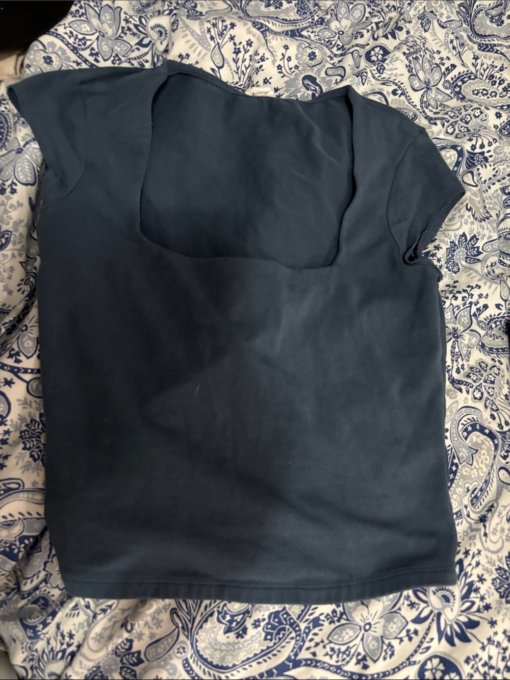 Garage teal square neck top